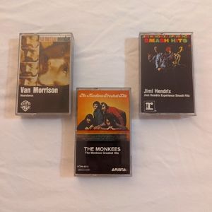 Jimi Hendrix, The Monkees and Van Morrison cassette bundle
